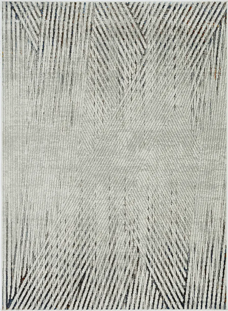 Inspire 7504 Ivory/Grey Parker Machine Woven Performance Area Rug