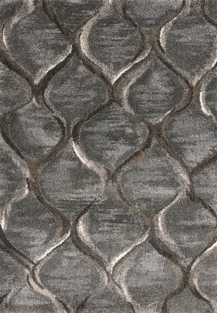 Landscapes 5906 Charcoal Groove Machine Woven Performance Area Rug