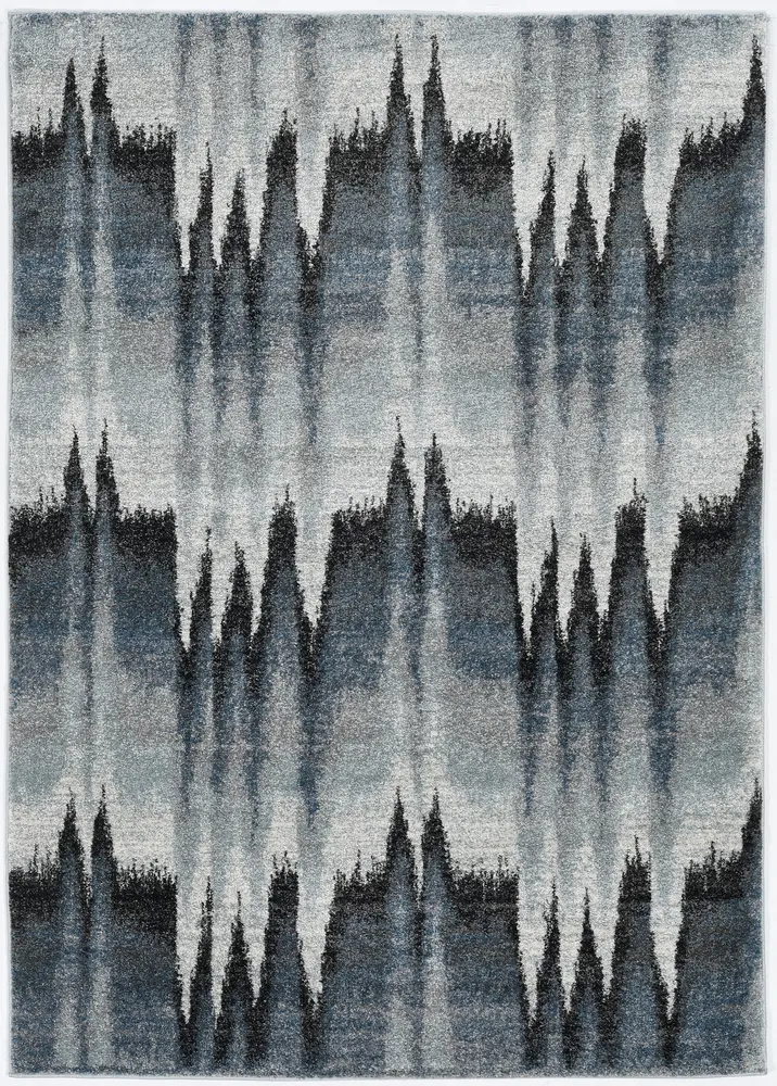 Landscapes 5908 Blue Ivory Pulse Machine Woven Performance Area Rug