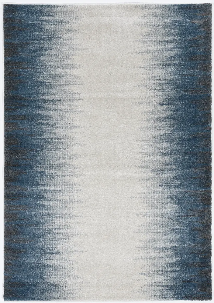 Landscapes 5909 Ivory Blue Ombre Machine Woven Performance Area Rug