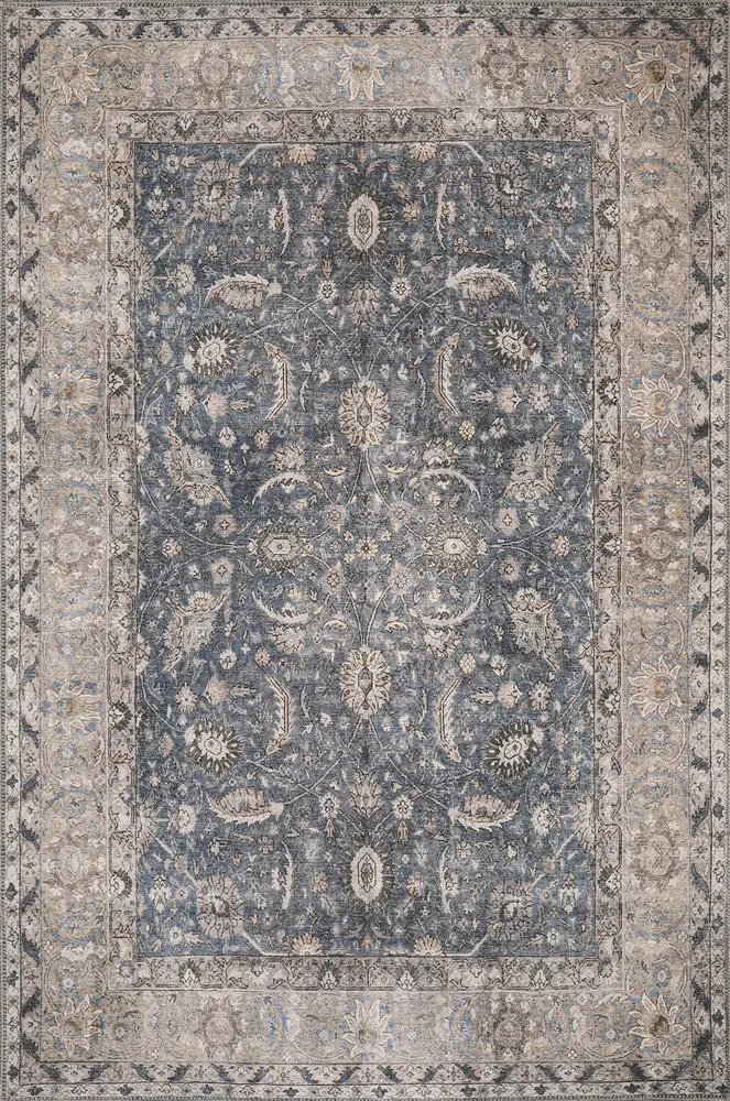 London 4802 Blue Madison Machine Woven Washable Performance Area Rug