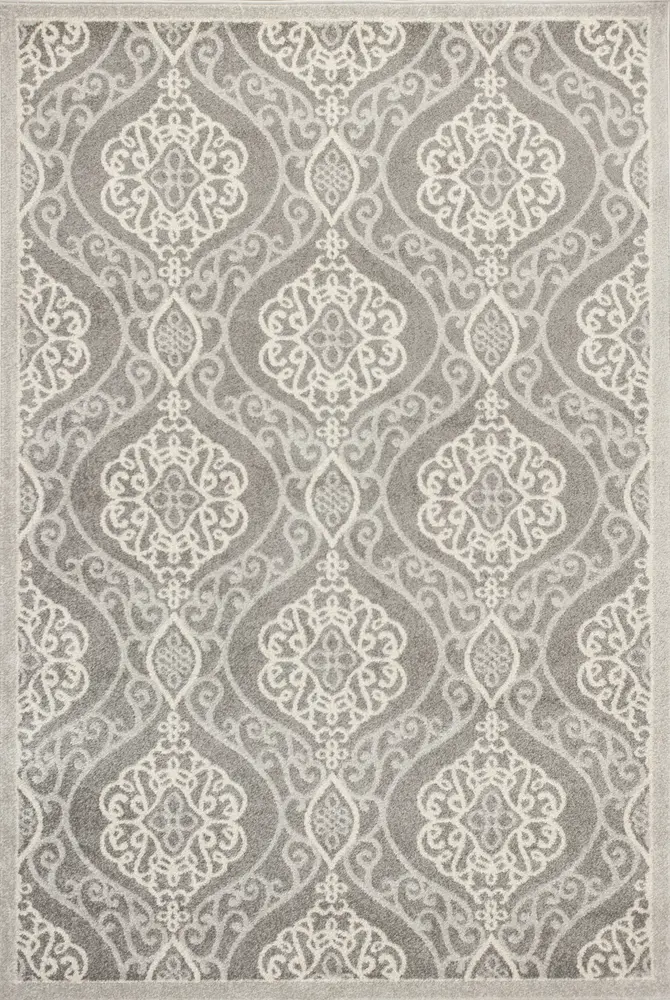Lucia 2759 Silver Mosaic Machine Woven Performance Area Rug