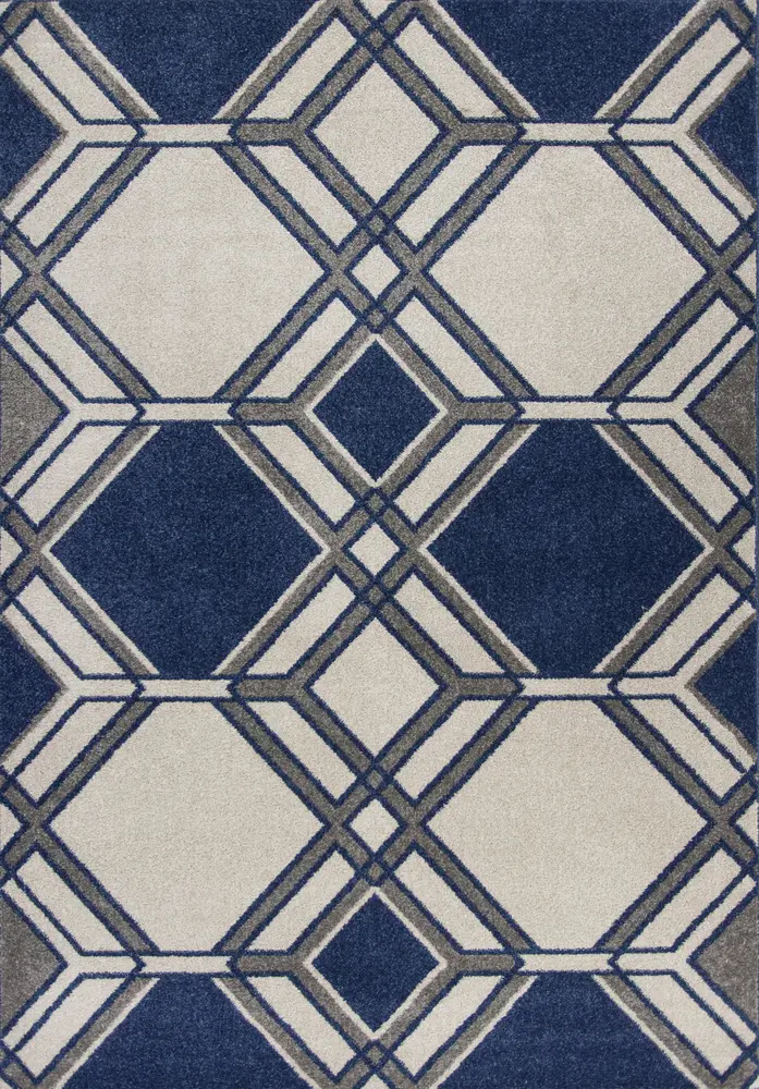 Lucia 2768 Ivory/Denim Grant Machine Woven Performance Area Rug