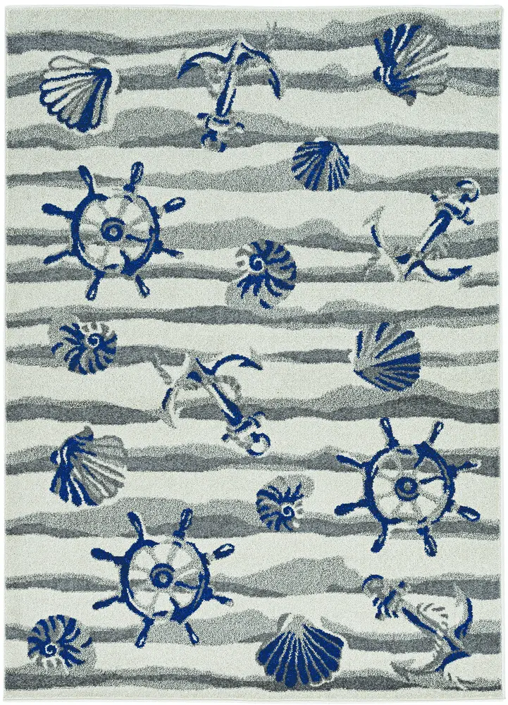 Lucia 2775 Ivory Seashore Machine Woven Performance Area Rug