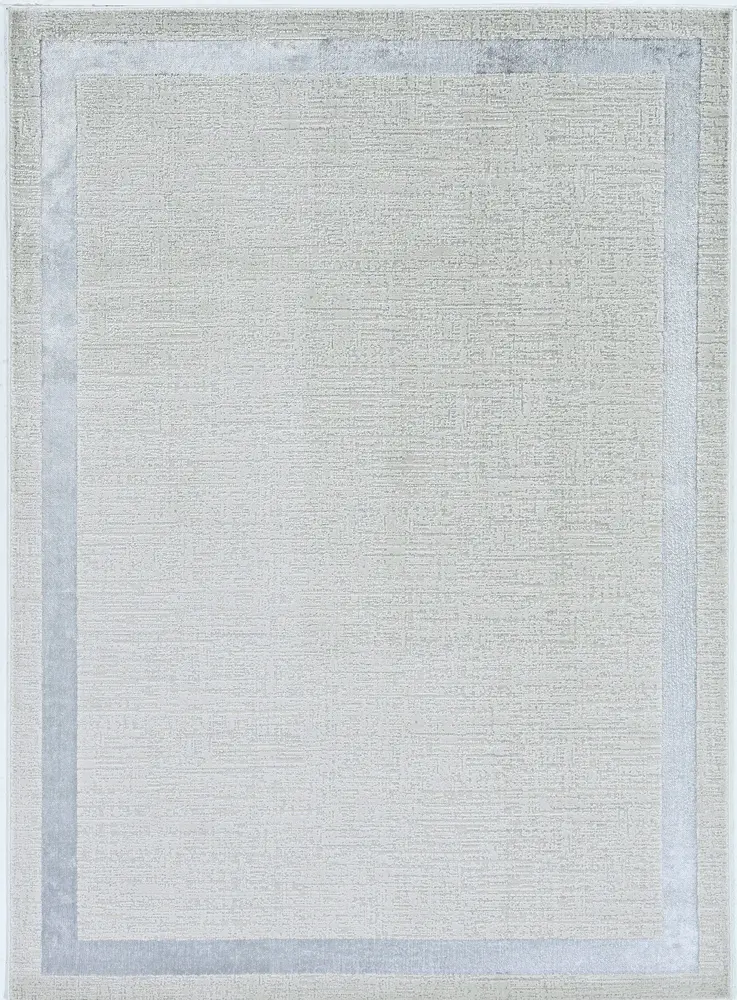 Luna 7129 Ivory/Silver Border Machine Woven Performance Area Rug