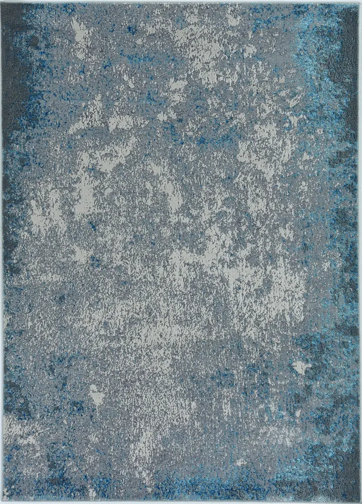 Luna 7131 Silver/Blue Natural Machine Woven Performance Area Rug