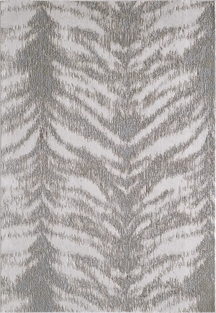 Luna 7141 Silver/Gold Herringbone Machine Woven Performance Area Rug
