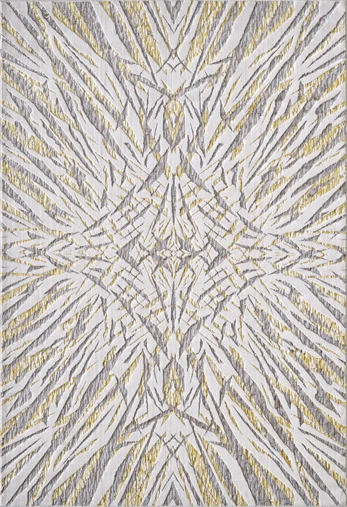 Luna 7146 Ivory/Gold Illusions Machine Woven Performance Area Rug