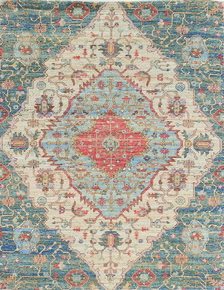 Morris 2223 Blue/Red Gramercy Handwoven Area Rug