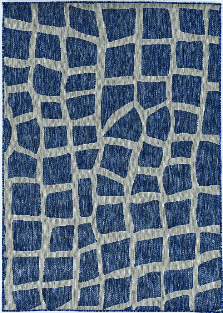 Provo 5763 Blue/Grey Bedrock Machine Woven Performance Area Rug