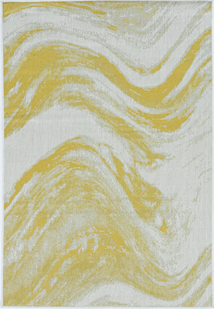 Provo 5764 Ivory/Gold Strokes Machine Woven Performance Area Rug