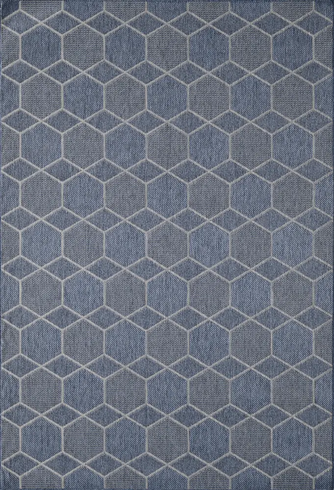 Provo 5789 Blue Geo Machine Woven Performance Area Rug