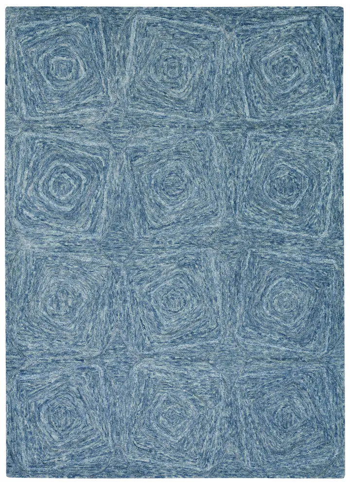 Serenity 1263 Navy Geo Hand Tufted Area Rug