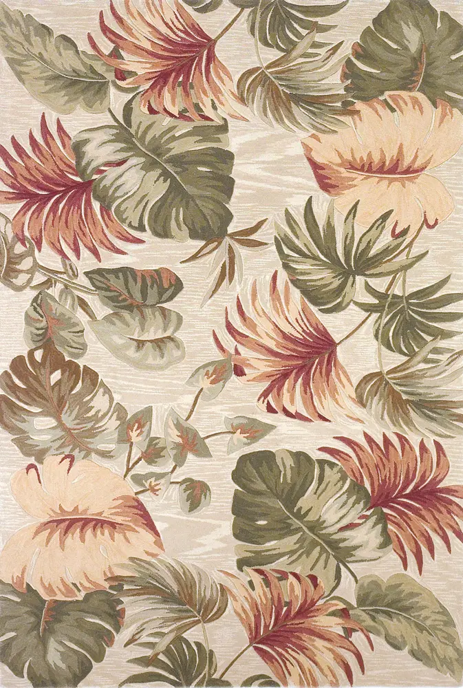 Sparta 3148 Beige Palm Leaves Hand Tufted Area Rug