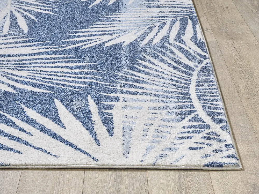 Stella 6276 Blue Palms Machine Woven Performance Area Rug