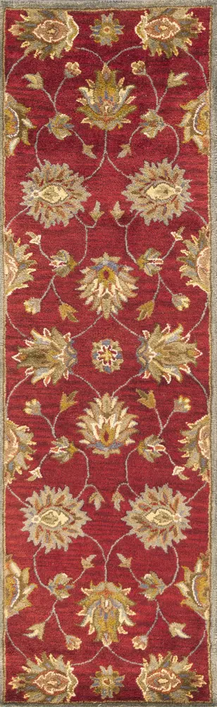 Syriana 6003 Red Allover Kashan Hand Tufted Area Rug