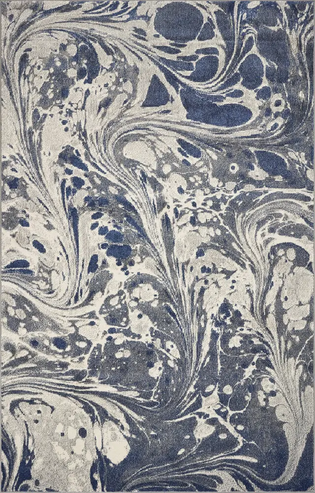 Watercolors 6231 Grey Marble Machine Woven Performance Area Rug