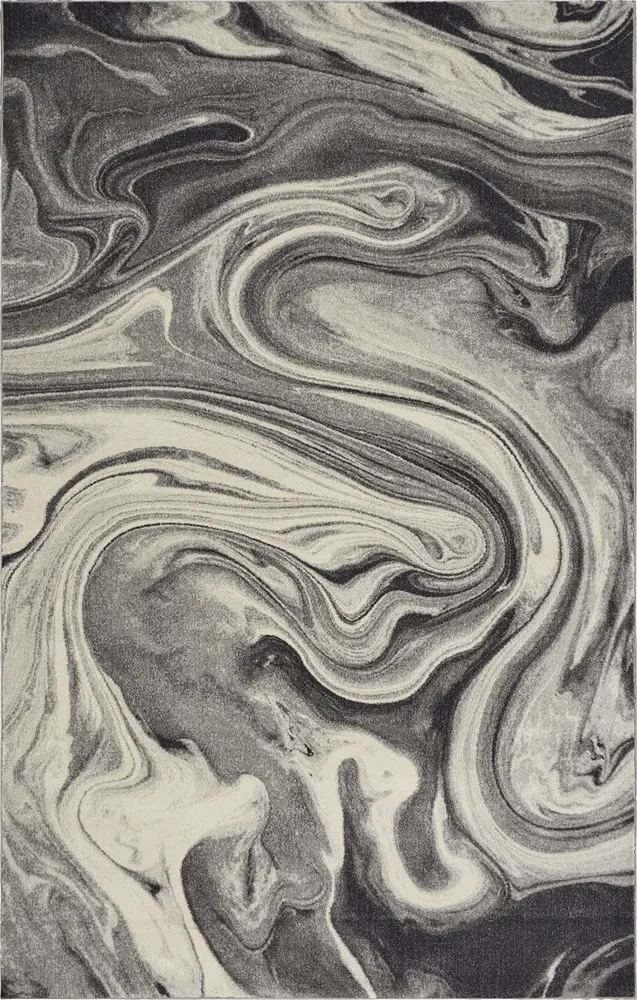 Watercolors 6237 Grey Palette Machine Woven Performance Area Rug