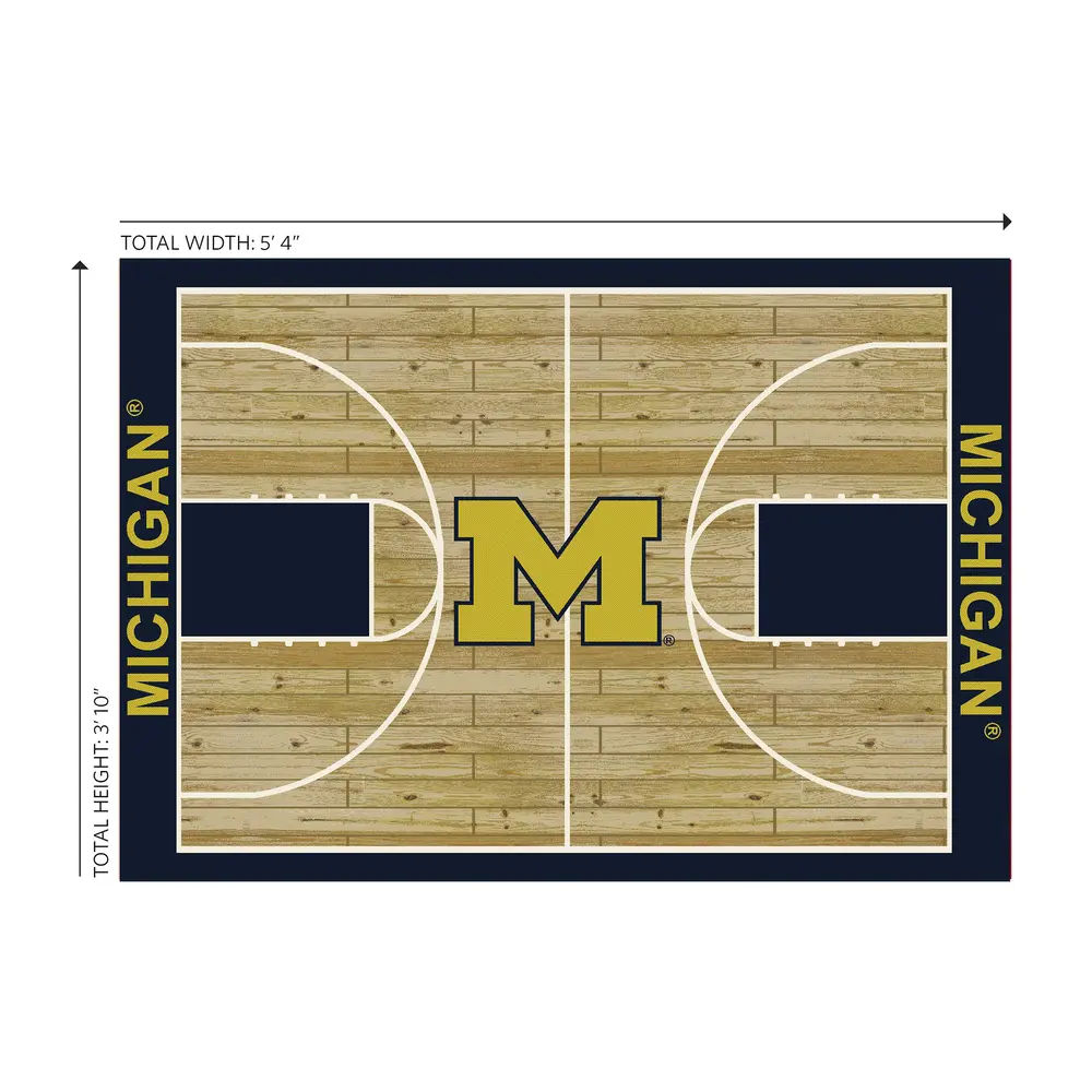 University Of Michigan 4x6 Courtside Rug