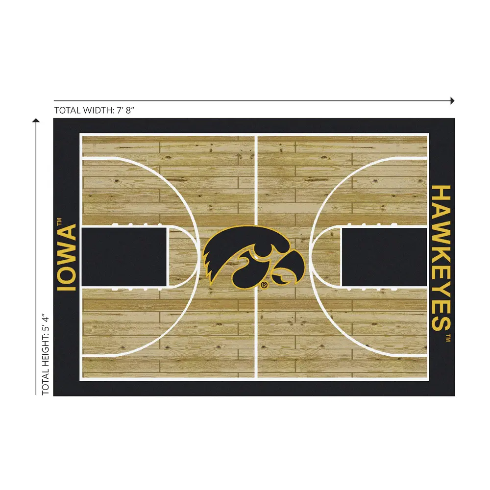 University Of Iowa 6x8 Courtside Rug