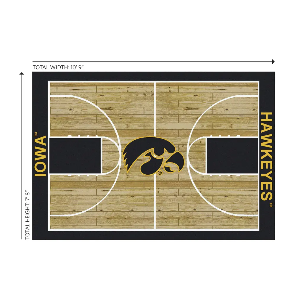 University Of Iowa 8x11 Courtside Rug