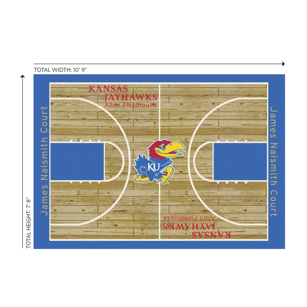 University Of Kansas 8x11 Courtside Rug