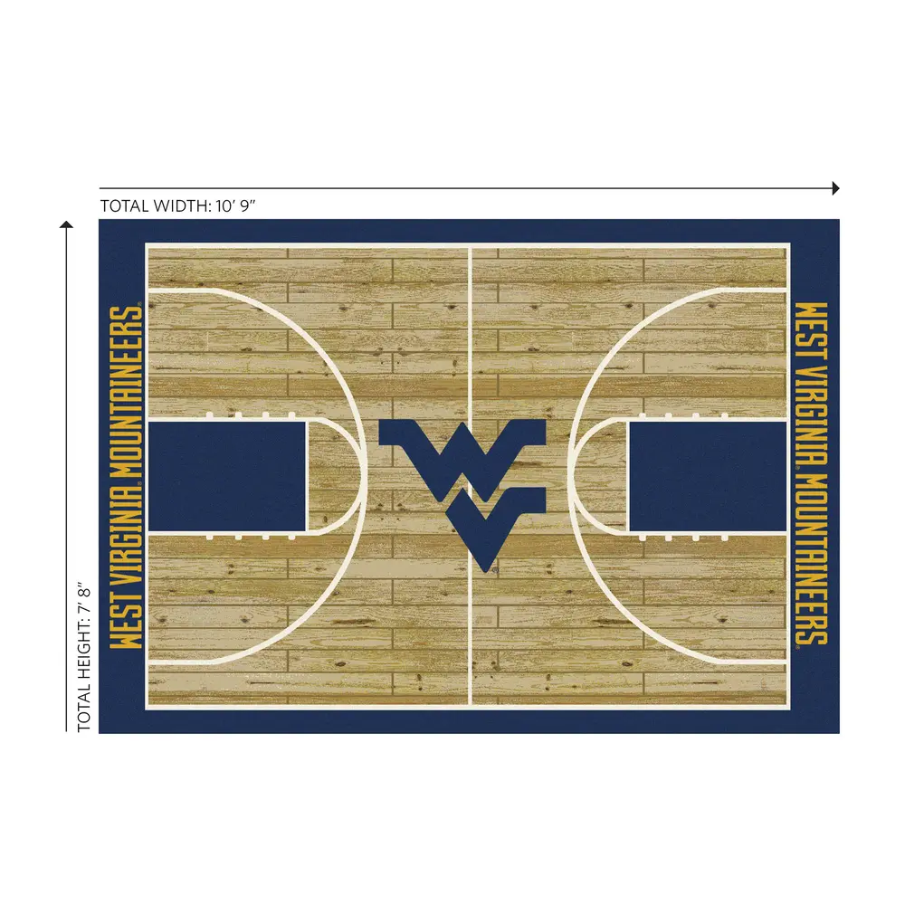 West Virginia University  8x11 Courtside Rug