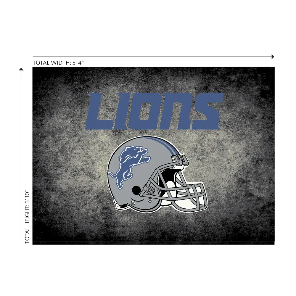 Detroit Lions 4x6 Distressed Rug