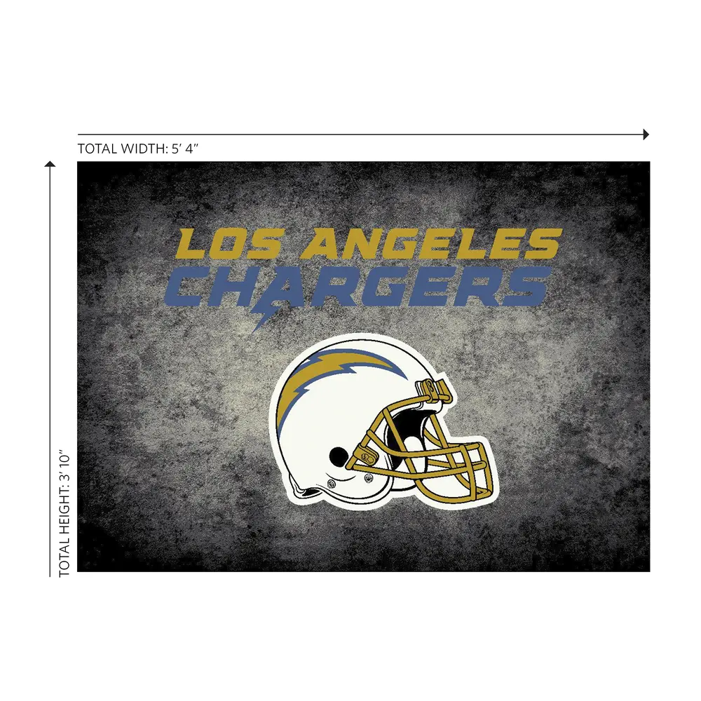 Los Angeles Chargers 4x6 Distressed Rug