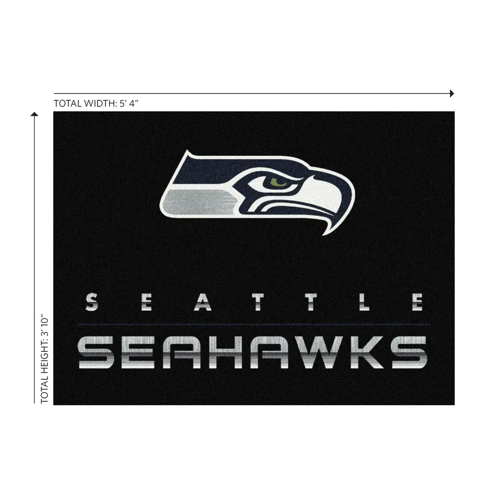Seattle Seahawks 4x6 Chrome Rug