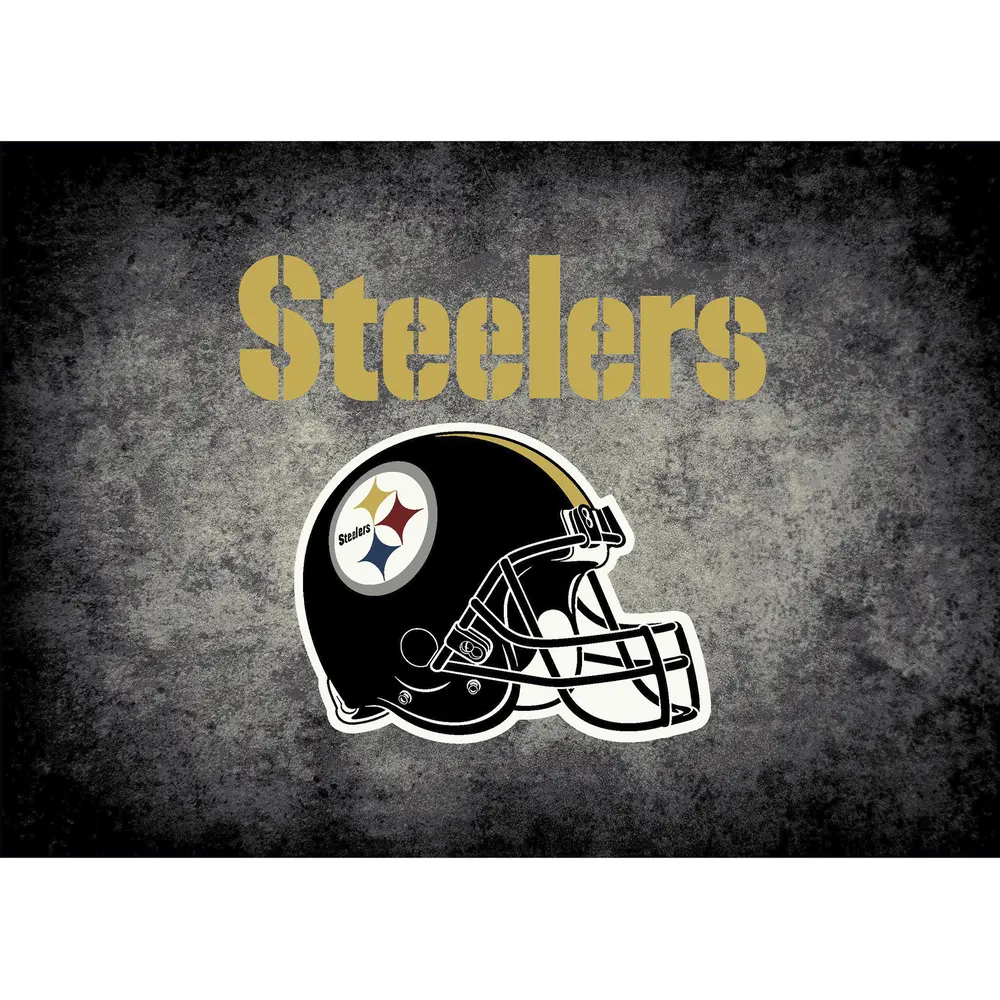 Pittsburgh Steelers 6x8 Distressed Rug