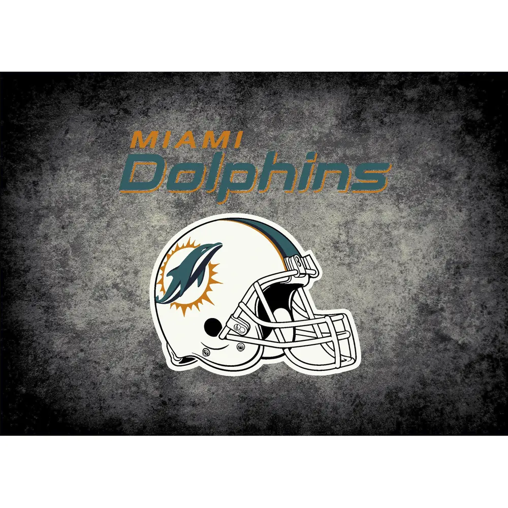 Miami Dolphins 6x8 Distressed Rug