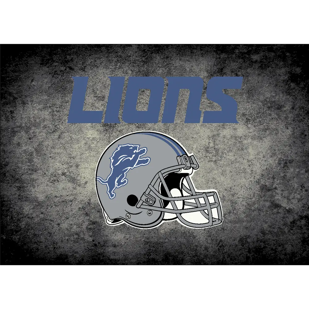 Detroit Lions 6x8 Distressed Rug