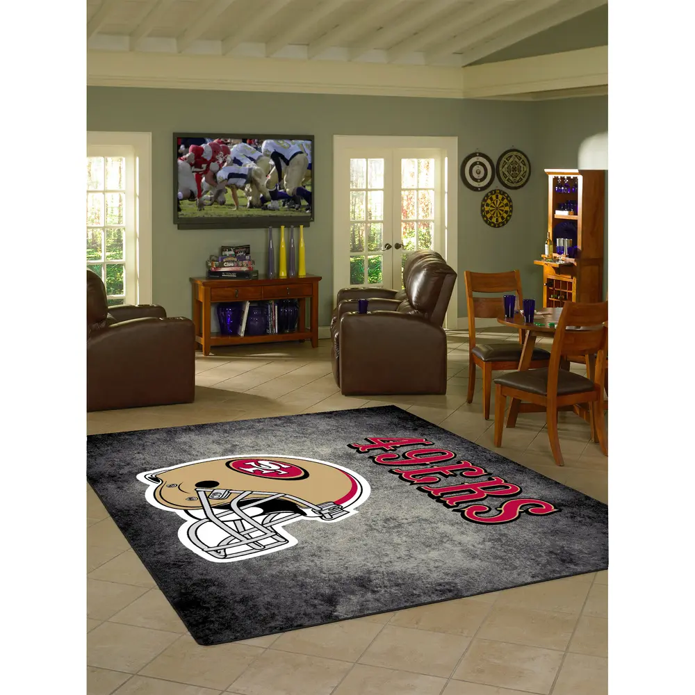 San Francisco 49ers 8x11 Distressed Rug