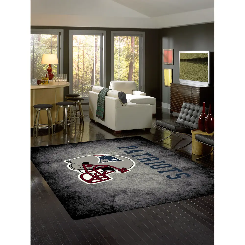 New England Patriots 8x11 Distressed Rug