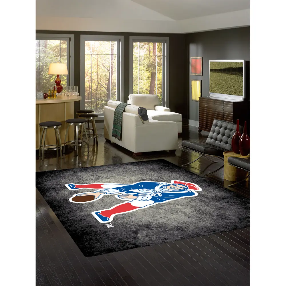 Vintage New England Patriots 8x11 Distressed Rug