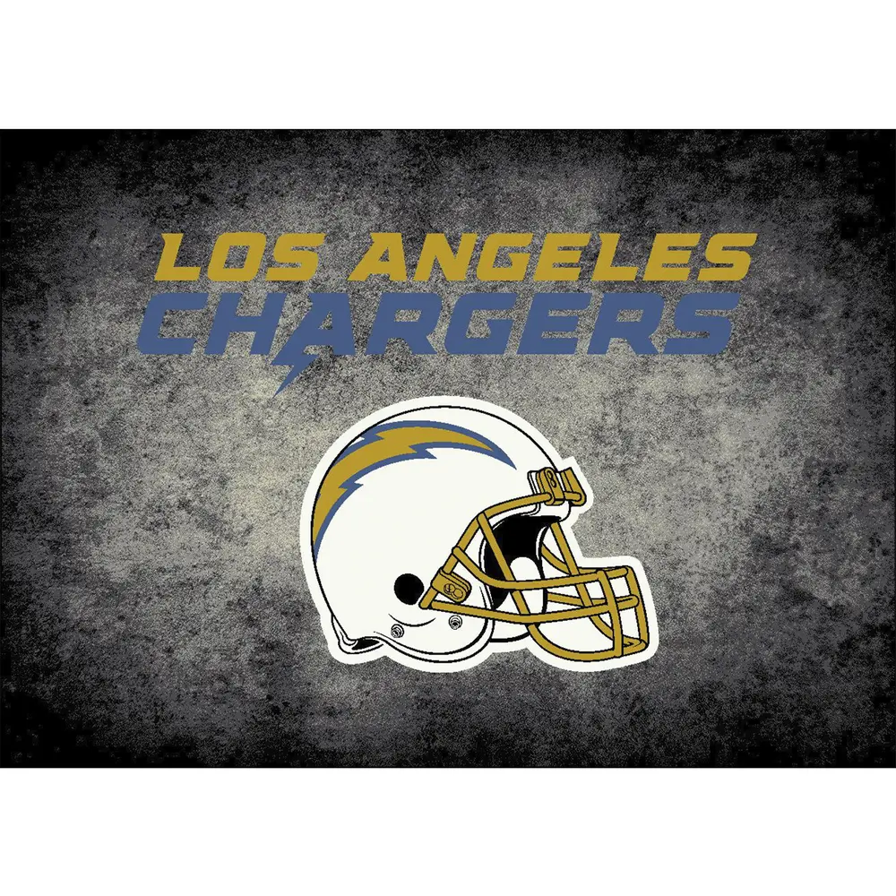 Los Angeles Chargers 8x11 Distressed Rug
