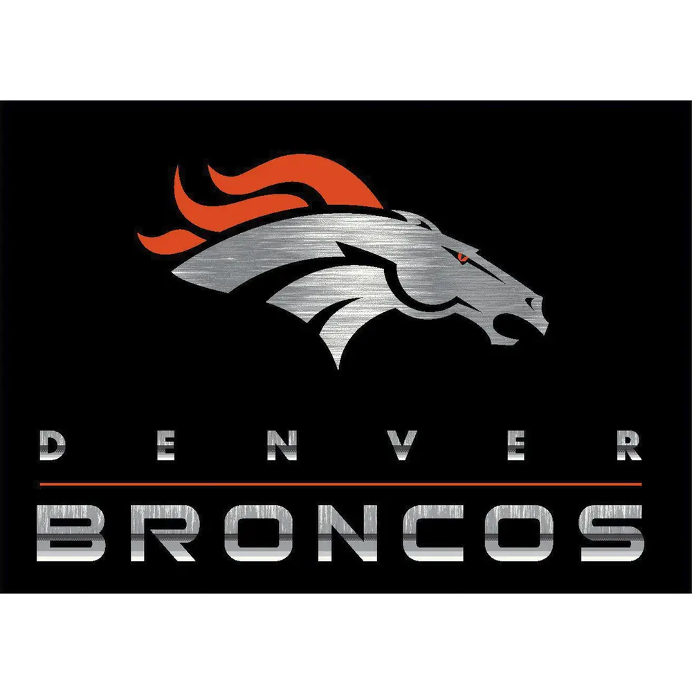 Denver Broncos 8x11 Chrome Rug