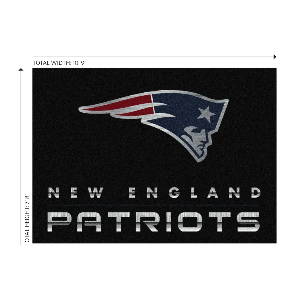 New England Patriots 8x11 Chrome Rug