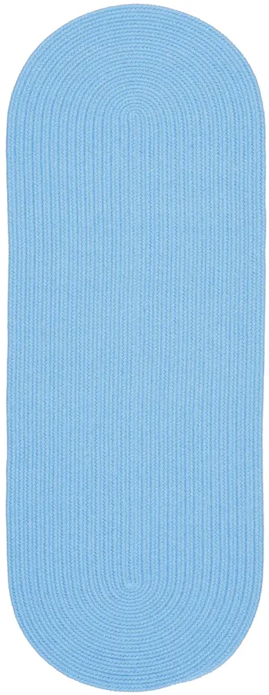 Happy Braids Braided Area Rugs Solid Aqua Blue