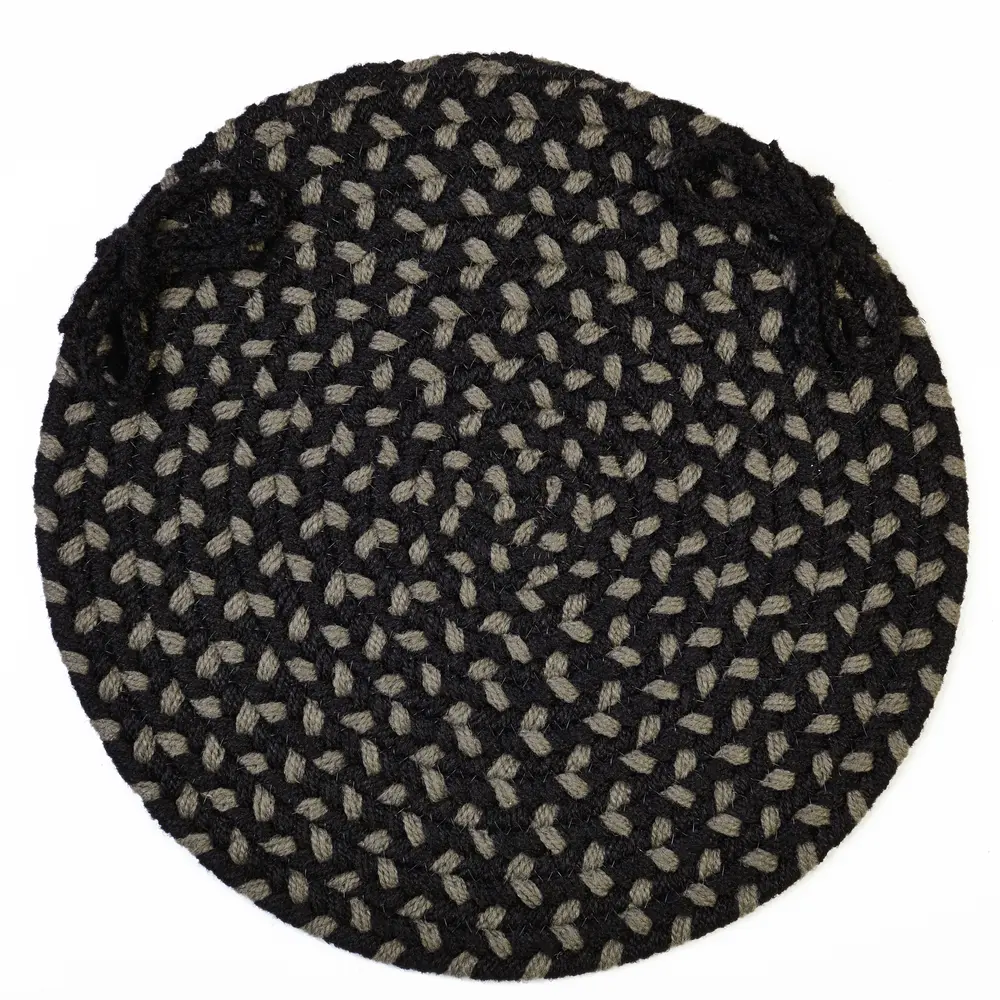 Manhattan Braided Area Rugs Black Satin