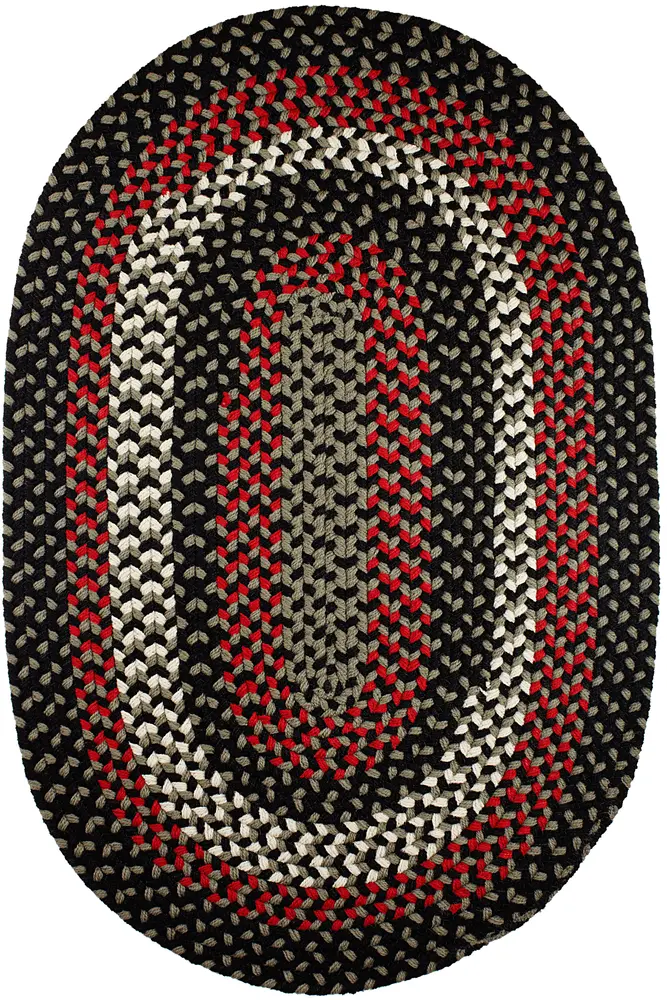 Manhattan Braided Area Rugs Black Satin