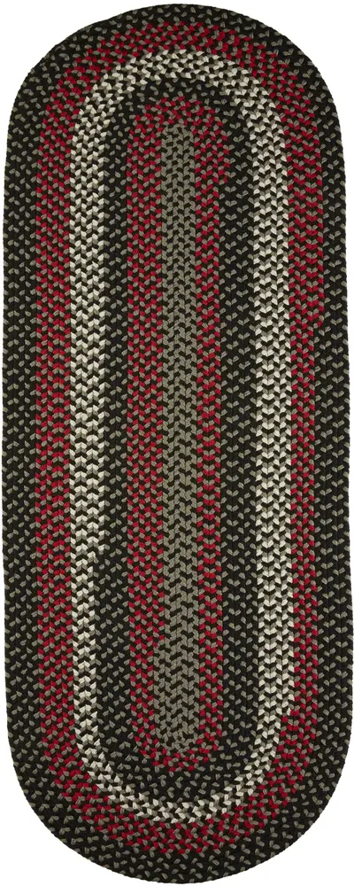Manhattan Braided Area Rugs Black Satin
