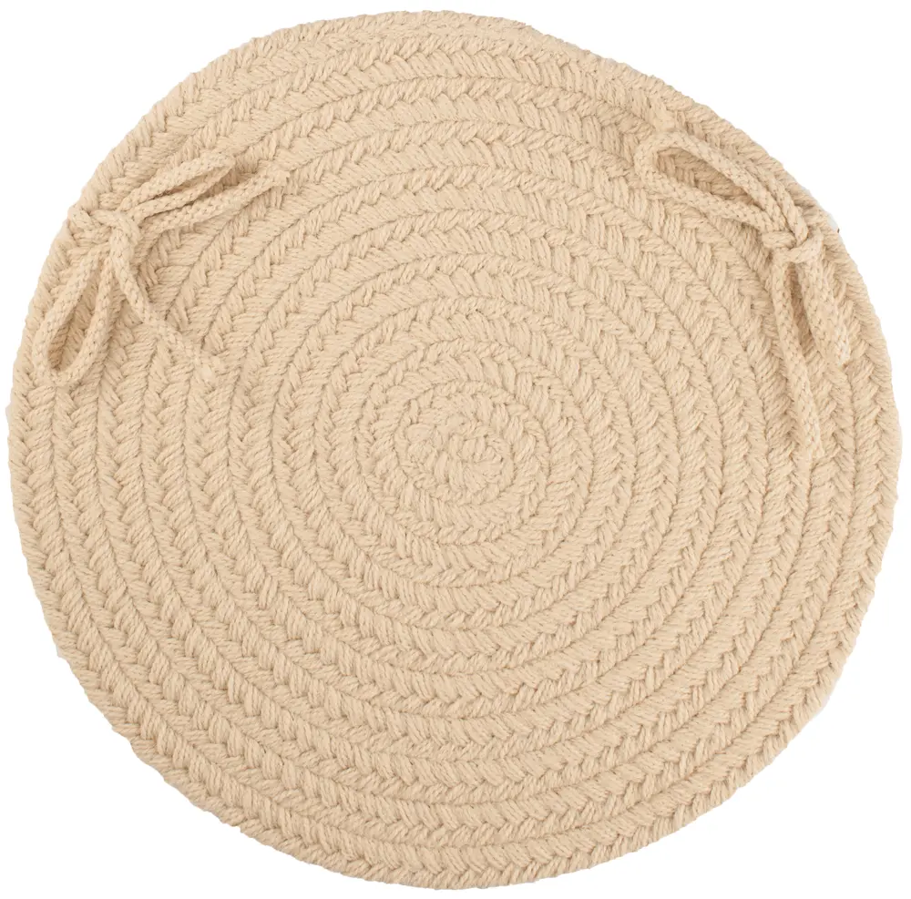 Solid Poly Braided Area Rugs Cream