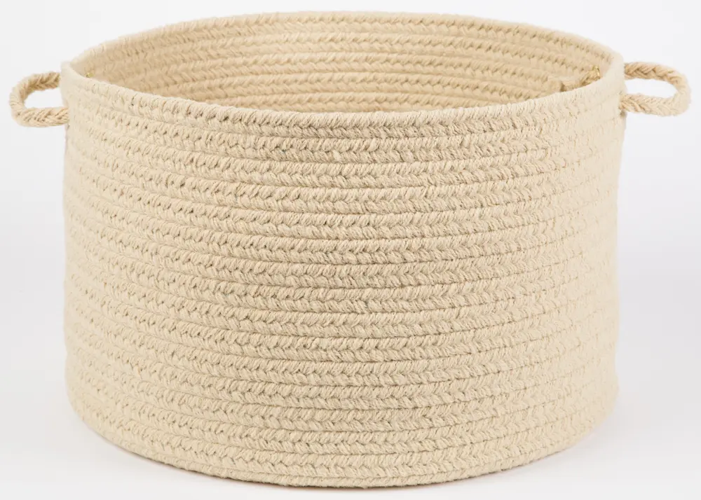 Solid Poly Braided Area Rugs Cream