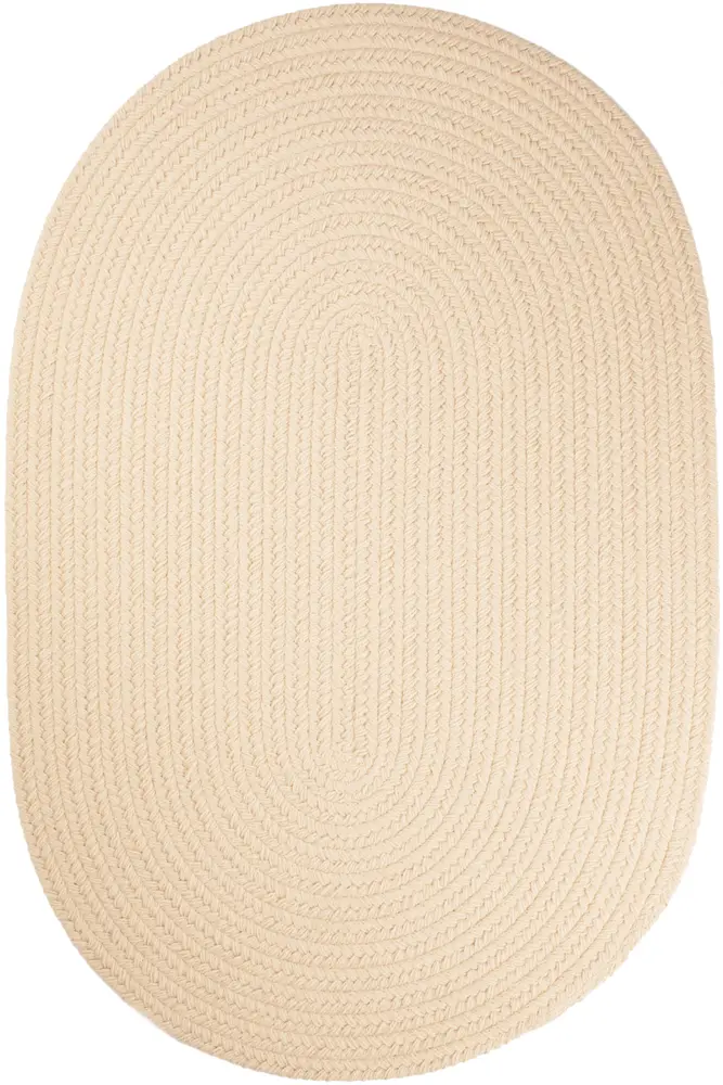 Solid Poly Braided Area Rugs Cream