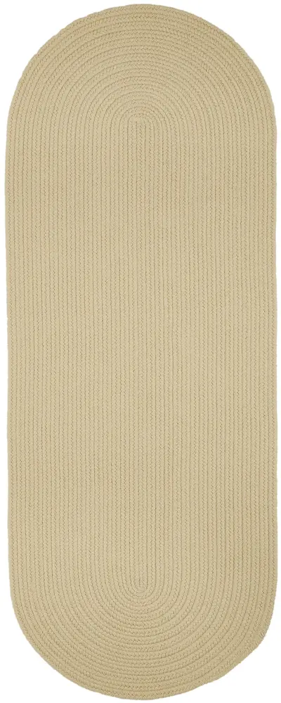 Solid Poly Braided Area Rugs Cream