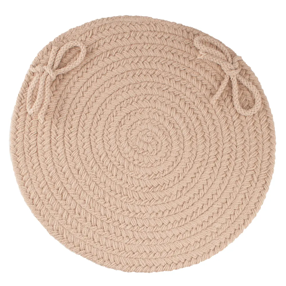 Solid Poly Braided Area Rugs Beige