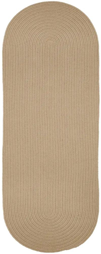 Solid Poly Braided Area Rugs Beige