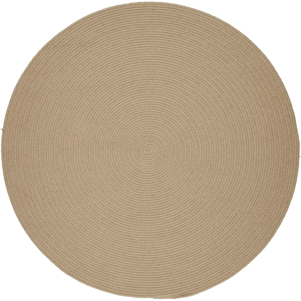Solid Poly Braided Area Rugs Beige